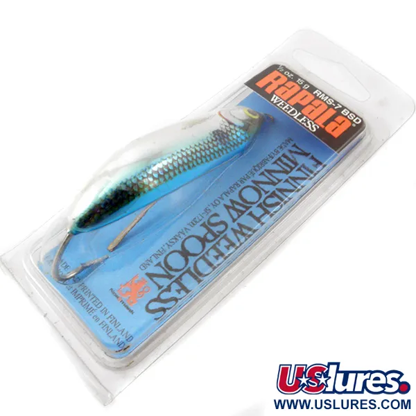  Незачіпляйка Rapala Minnow Spoon, блакитний/срібло, 15 г, блесна коливалка (колебалка) #3818