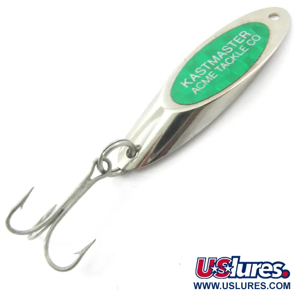 Acme Kastmaster, нікель/зелена голограма, 21 г, блесна коливалка (колебалка) #3820