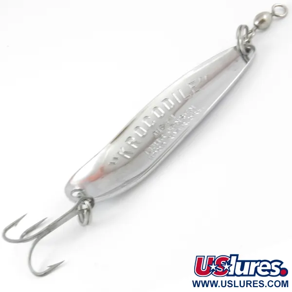 Luhr Jensen Krocodile DIE #4, нікель/Синя з зеленою голограмой, 14 г, блесна коливалка (колебалка) #3873