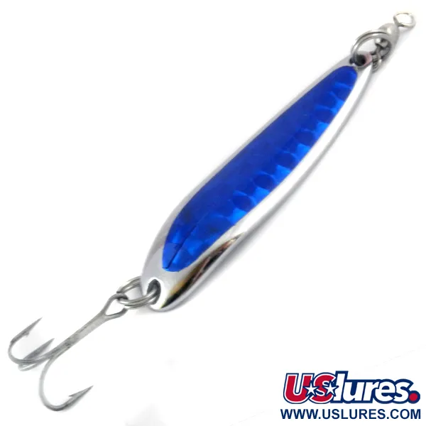 Luhr Jensen Krocodile DIE #4, нікель/Синя з зеленою голограмой, 14 г, блесна коливалка (колебалка) #3873