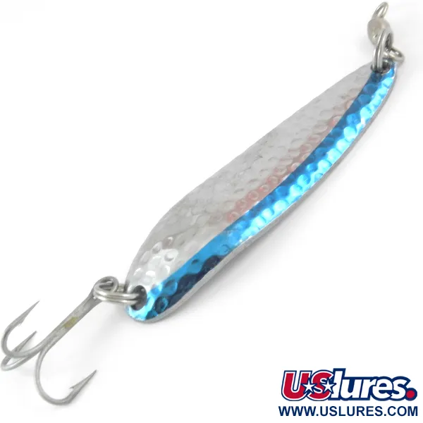 Luhr Jensen Krocodile DIE #4, карбований нікель/синій, 14 г, блесна коливалка (колебалка) #3874