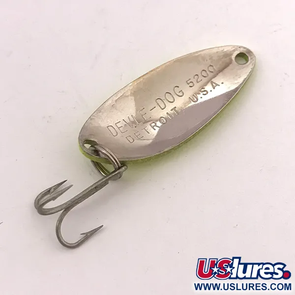 Eppinger Dardevle Devle-Dog 5200, неоновий жовтий UV - світиться в ультрафіолеті, 7 г, блесна коливалка (колебалка) #3919