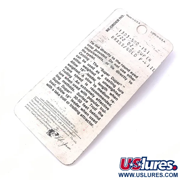 Luhr Jensen Super-Duper 500, золото/червоний, 1,4 г, блесна коливалка (колебалка) #3932