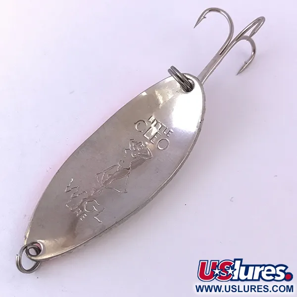 Seneca Little Cleo (Hula Girl, UV - світиться в ультрафіолеті), перламутровий білий/нікель/помаранчева смужка UV - світиться в ультрафіолеті, 14 г, блесна коливалка (колебалка) #3970