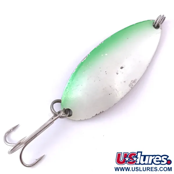 Seneca Little Cleo (Hula Girl), білий преламутр/нікель/зелений, 14 г, блесна коливалка (колебалка) #3975