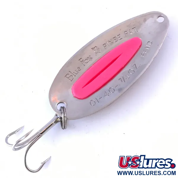  Blue Fox Pixee UV (світиться в ультрафіолеті), нікель/рожевий, 24 г, блесна коливалка (колебалка) #4065