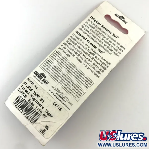 Yakima Bait Worden’s Original Rooster Tail, Fire Tiger, 1,77 г, блешня оберталка (вертушка) #4321