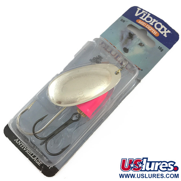  Blue Fox Super Vibrax 6 Fluo UV (світиться в ультрафіолеті), срібло, 18 г, блешня оберталка (вертушка) #4327
