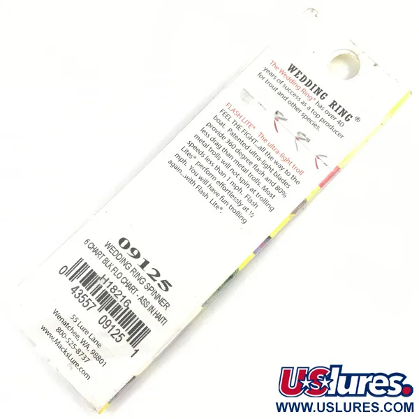 Kokanee tackle Mack's Lure Wedding Ring, неоновий зелений/чорний, 2 г, блешня оберталка (вертушка) #4329