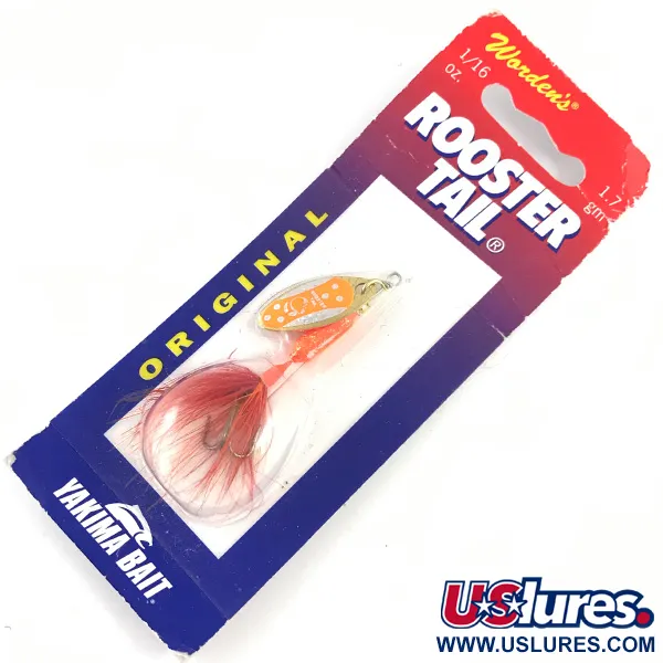 Yakima Bait Worden’s Original Rooster Tail, золото/помаранчевий, 1,77 г, блешня оберталка (вертушка) #4331