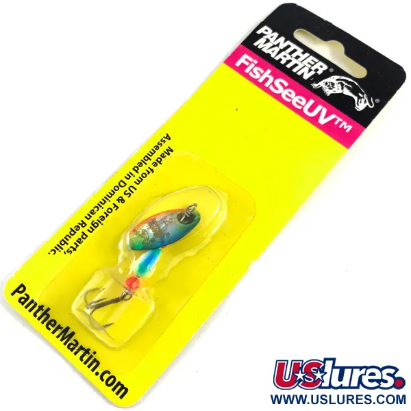  Panther Martin 2​ UV (світиться в ультрафіолеті), райдужний UV - світиться в ультрафіолеті, 2,5 г, блешня оберталка (вертушка) #4357