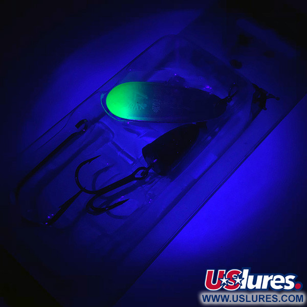  Blue Fox Super Vibrax 4 UV (світиться в ультрафіолеті), нікель/чорний/жовтий, 10 г, блешня оберталка (вертушка) #4367