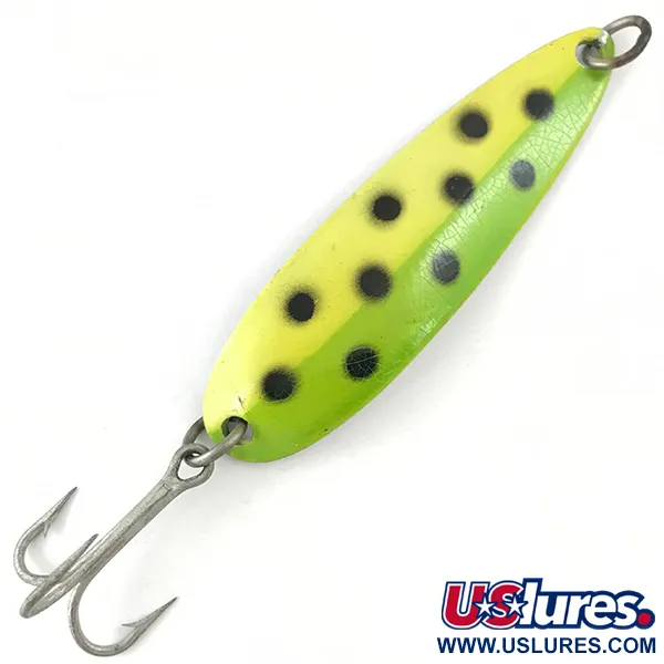 Luhr Jensen Krocodile DIE #5, жовтий/зелений/нікель, 23 г, блесна коливалка (колебалка) #4470
