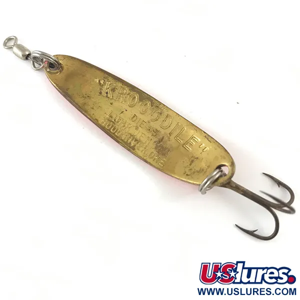 Luhr Jensen Krocodile DIE #3 UV (світиться в ультрафіолеті), рожевий/золото, 10 г, блесна коливалка (колебалка) #4471