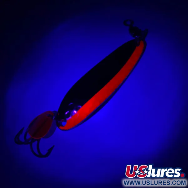 Luhr Jensen Krocodile DIE #3 UV (світиться в ультрафіолеті), карбований нікель/червоний, 10 г, блесна коливалка (колебалка) #4472