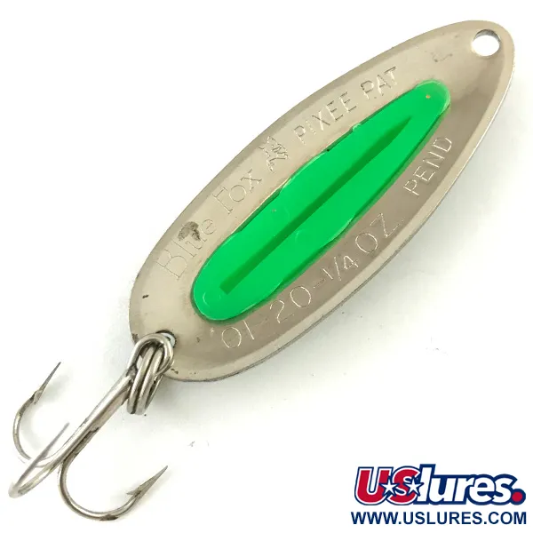 Blue Fox Pixee, карбований нікель/зелений, 7 г, блесна коливалка (колебалка) #4473