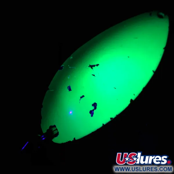 Acme Little Cleo UV (світиться в ультрафіолеті), жовтий/зелений/нікель, 21 г, блесна коливалка (колебалка) #4561