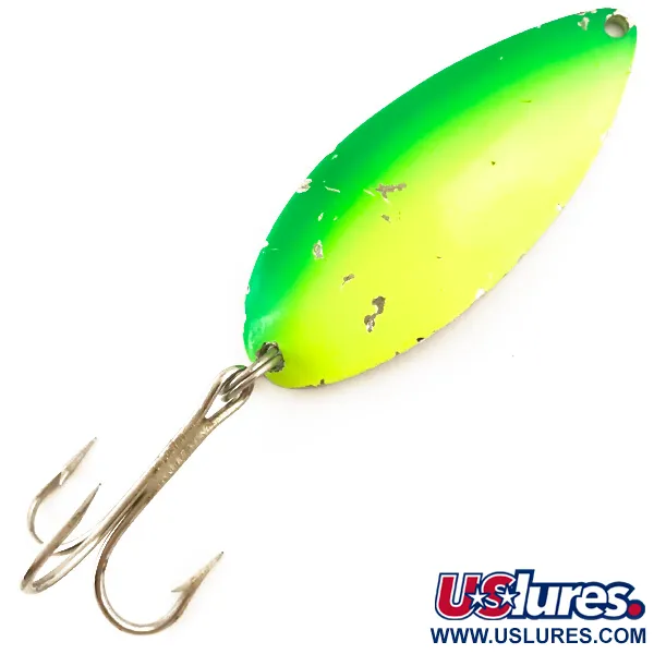 Acme Little Cleo UV (світиться в ультрафіолеті), жовтий/зелений/нікель, 21 г, блесна коливалка (колебалка) #4561