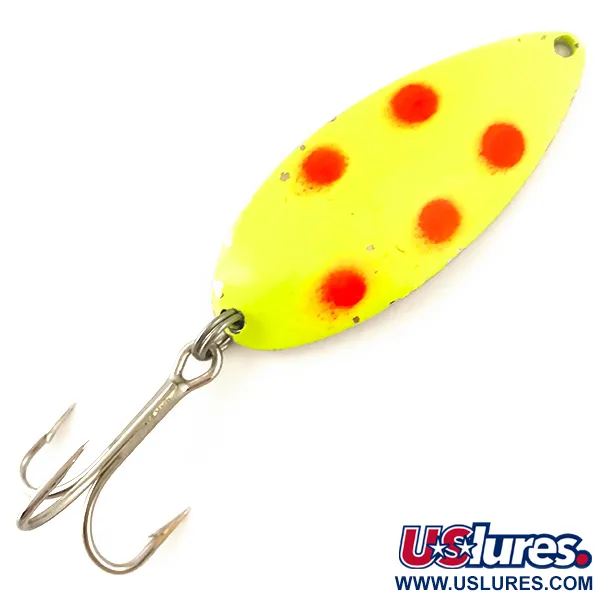Acme Little Cleo UV (світиться в ультрафіолеті), жовтий/червоний/нікель, 21 г, блесна коливалка (колебалка) #4562