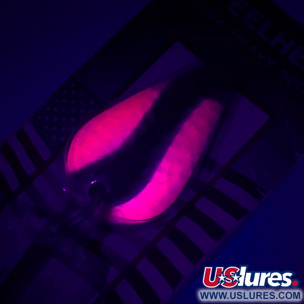 Rainbow Plastics Steelhead UV (світиться в ультрафіолеті), карбований нікель/неоновий рожевий, 14 г, блесна коливалка (колебалка) #4594