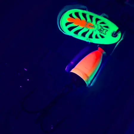 Blue Fox Super Vibrax 1 UV (світиться в ультрафіолеті), Fire Tiger, 4 г, блешня оберталка (вертушка) #4573