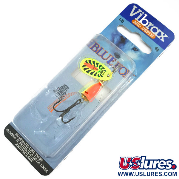  Blue Fox Super Vibrax 1 UV (світиться в ультрафіолеті), Fire Tiger UV - світиться в ультрафіолеті, 4 г, блешня оберталка (вертушка) #4579