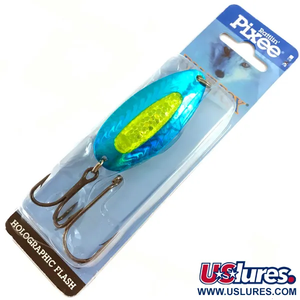  Blue Fox Rattlin Pixee UV (світиться в ультрафіолеті), синій/жовтий, 24 г, блесна коливалка (колебалка) #4590