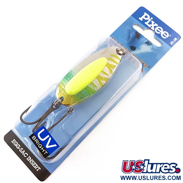  Blue Fox Pixee UV (світиться в ультрафіолеті), карбований нікель/синій, 24 г, блесна коливалка (колебалка) #4621