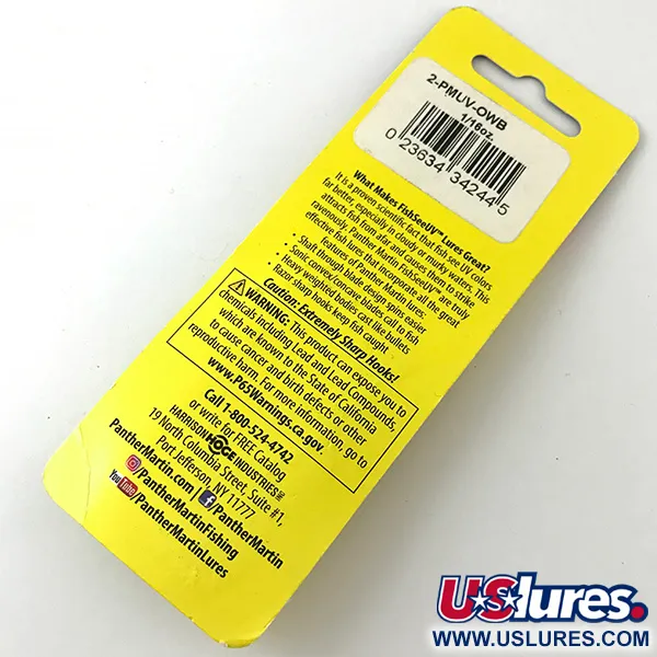  Panther Martin 2​ UV (світиться в ультрафіолеті), райдужна форель, 2,5 г, блешня оберталка (вертушка) #4638