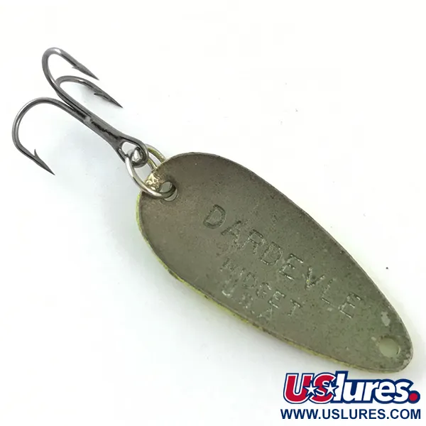 Eppinger Dardevle Midget UV (світиться в ультрафіолеті), неоновий жовтий/срібло, 6 г, блесна коливалка (колебалка) #4643