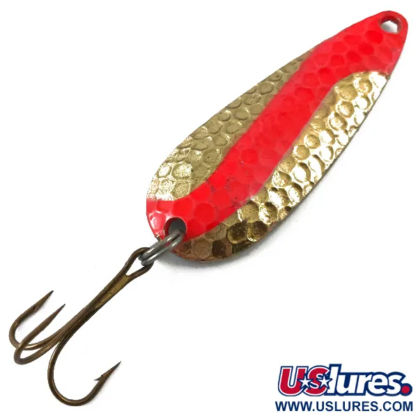 Rainbow Plastics Pot-O-Gold UV (світиться в ультрафіолеті), Карбоване золото/червоний, 11 г, блесна коливалка (колебалка) #4651