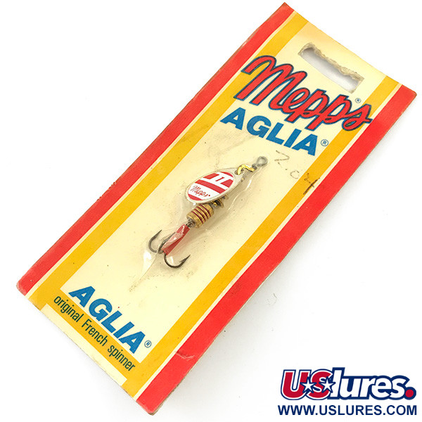  Mepps Aglia 1, червоний/білий/золото, 3,5 г, блешня оберталка (вертушка) #4660