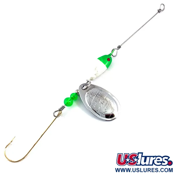  Walleye Wonder South Bend, нікель/зелений/білий, 13 г, блешня оберталка (вертушка) #4670