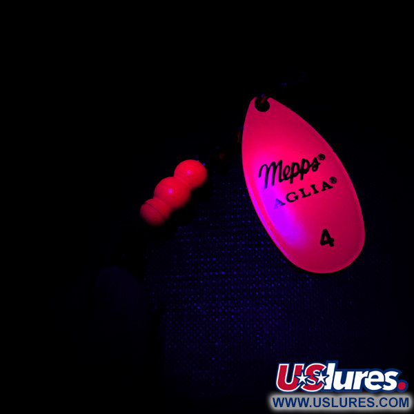  Mepps Aglia 4 dressed UV (світиться в ультрафіолеті), рожевий, 10 г, блешня оберталка (вертушка) #4751