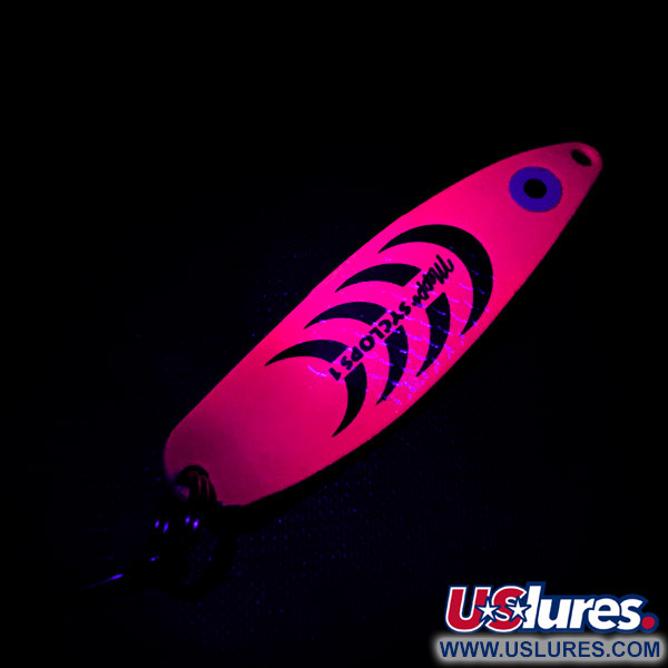  Mepps Syclops 1 UV (світиться в ультрафіолеті), рожевий/латунь, 12 г, блесна коливалка (колебалка) #4754