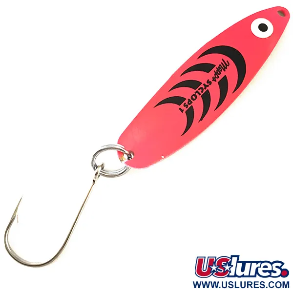  Mepps Syclops 1 UV (світиться в ультрафіолеті), рожевий/латунь, 12 г, блесна коливалка (колебалка) #4754