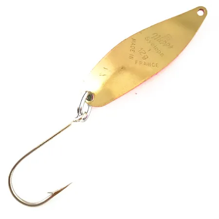 Mepps Syclops 1 UV (світиться в ультрафіолеті), рожевий/латунь, 12 г, блесна коливалка (колебалка) #4757