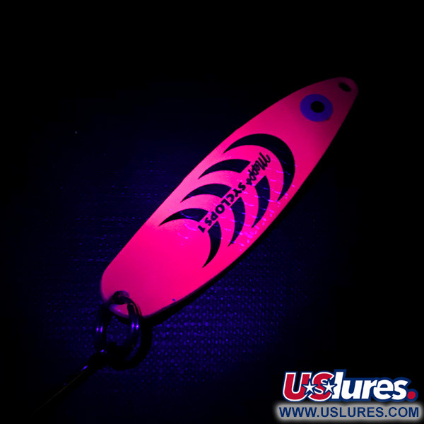 Mepps Syclops 1 UV (світиться в ультрафіолеті), рожевий/латунь, 12 г, блесна коливалка (колебалка) #4757
