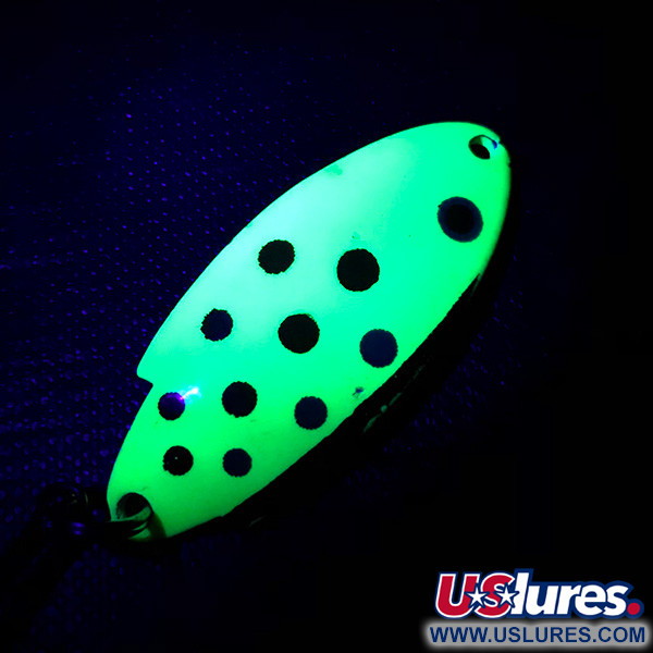 Thomas Buoyant UV (світиться в ультрафіолеті), неоновий зелений/білий перламутр UV, 5 г, блесна коливалка (колебалка) #4768