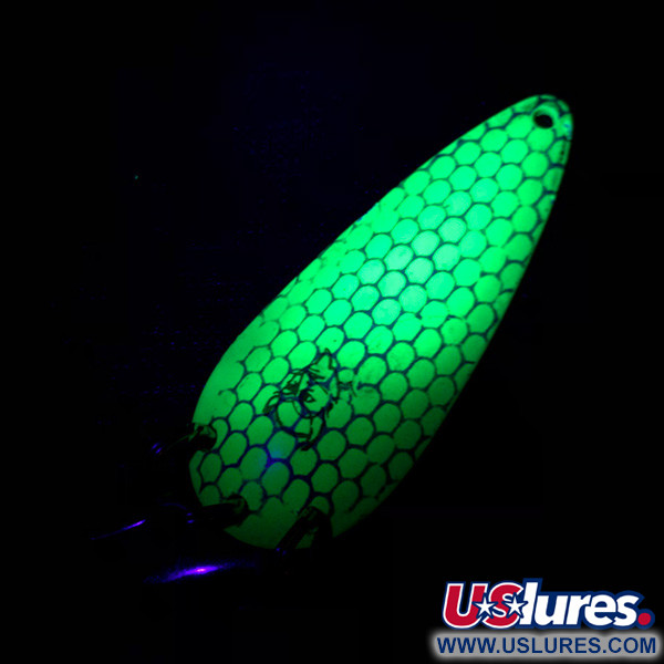 Eppinger Dardevle Imp Klicker UV (світиться в ультрафіолеті), зелений/нікель/жовтий UV - світиться в ультрафіолеті, 11 г, блесна коливалка (колебалка) #4771