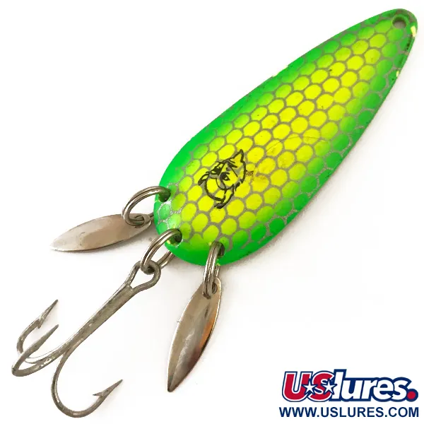 Eppinger Dardevle Imp Klicker UV (світиться в ультрафіолеті), зелений/нікель/жовтий UV - світиться в ультрафіолеті, 11 г, блесна коливалка (колебалка) #4771