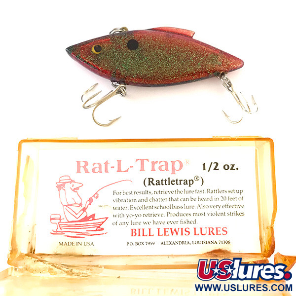  Bill Lewis Rat-L-Trap, червоний з зеленим гліттером, 14 г, воблер #4793