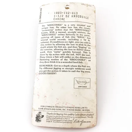 Luhr Jensen Krocodile DIE #5, нікель, 42 г, блесна коливалка (колебалка) #4933