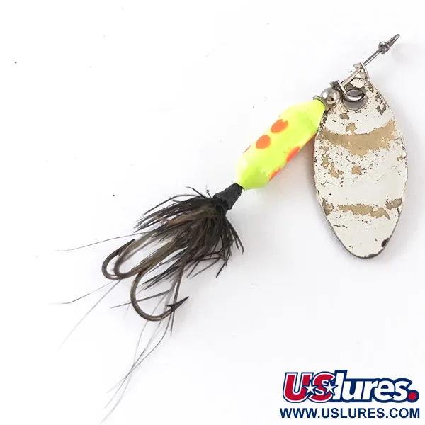 Yakima Bait Worden’s Original Rooster Tail UV (світиться в ультрафіолеті), нікель/жовтий, 2,6 г, блешня оберталка (вертушка) #4827