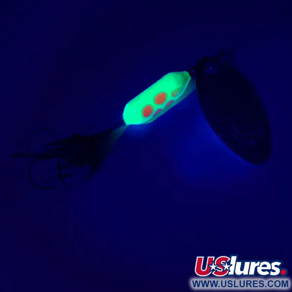 Yakima Bait Worden’s Original Rooster Tail UV (світиться в ультрафіолеті), нікель/жовтий, 2,6 г, блешня оберталка (вертушка) #4827