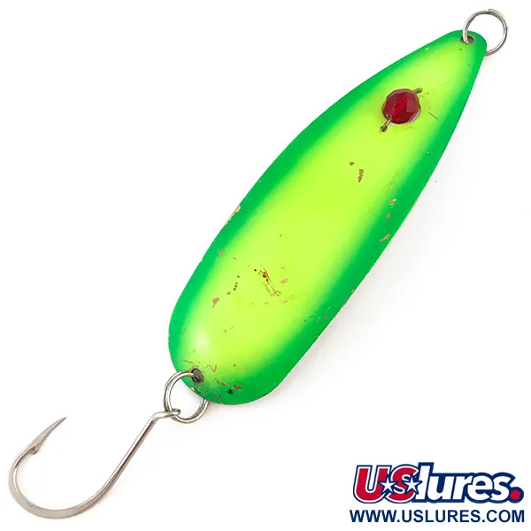 Eppinger Red Eye Evil Eye, неоновий жовтий/зелений/білий, 21 г, блесна коливалка (колебалка) #4848