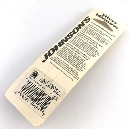 Незачіпляйка Johnson Silver Minnow, срібло/покриття шаром справжнього серебра, 7 г, блесна коливалка (колебалка) #4859