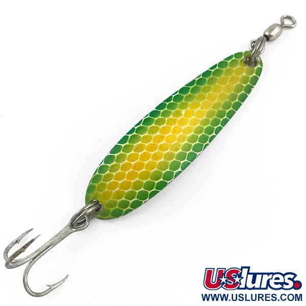 Luhr Jensen Krocodile DIE #3, жовтий/зелений/нікель, 10 г, блесна коливалка (колебалка) #4905