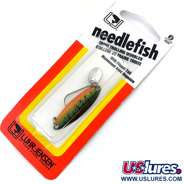 Luhr Jensen Needlefish 1 UV (світиться в ультрафіолеті), Fire Tiger, 2 г, блесна коливалка (колебалка) #5005