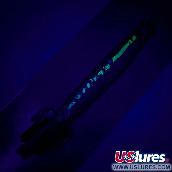 Luhr Jensen Deep Stinger, пількер UV (світиться в ультрафіолеті), Карбоване срібло/зелений, 21 г, блесна коливалка (колебалка) #5730